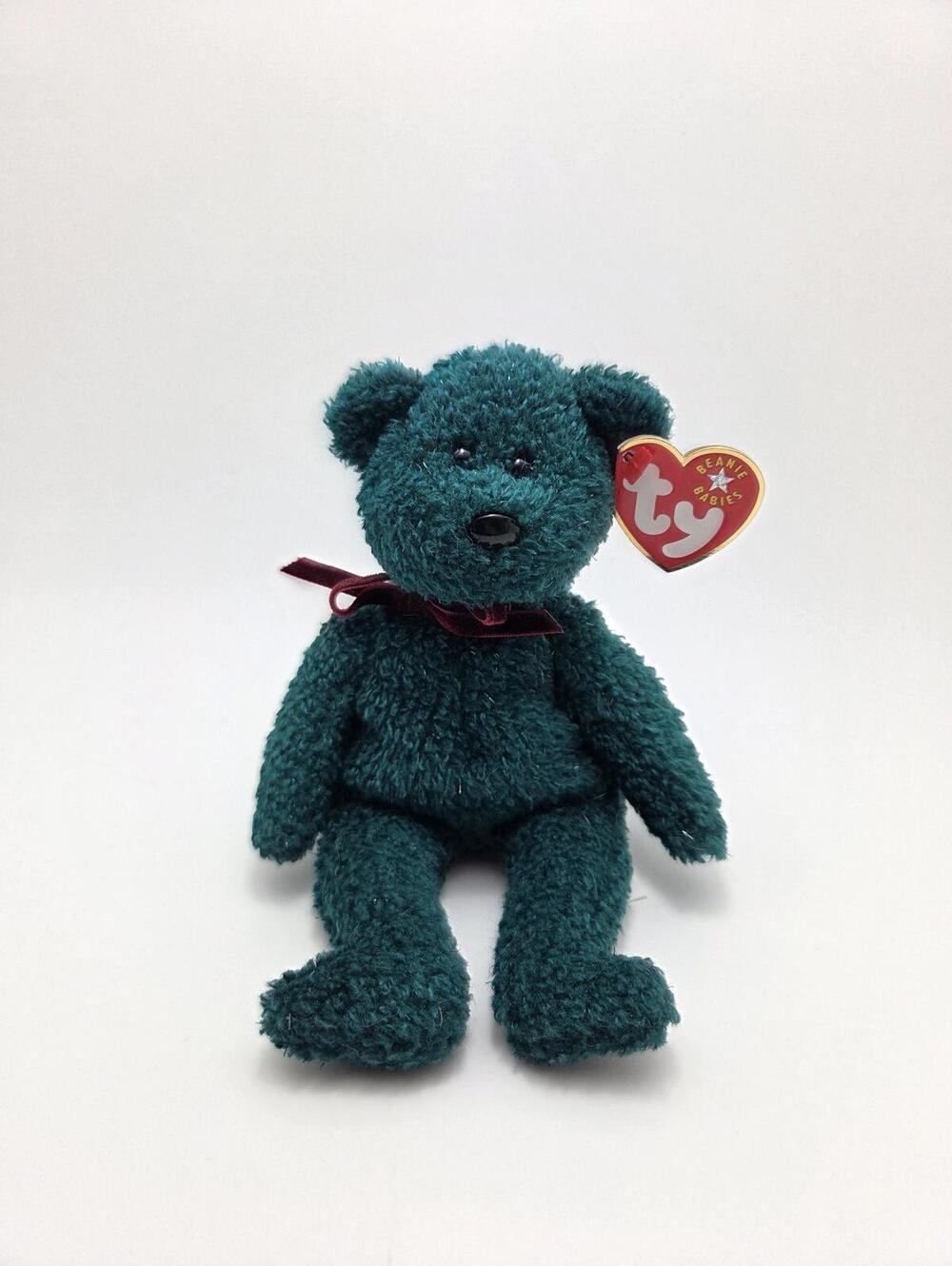 Ty Beanie Babies 2001 Holiday Teddy the Green Holiday Bear Stuffed Animal Plush